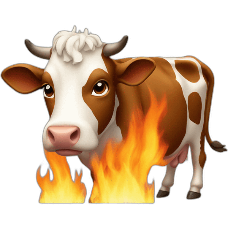 cow on fire emoji