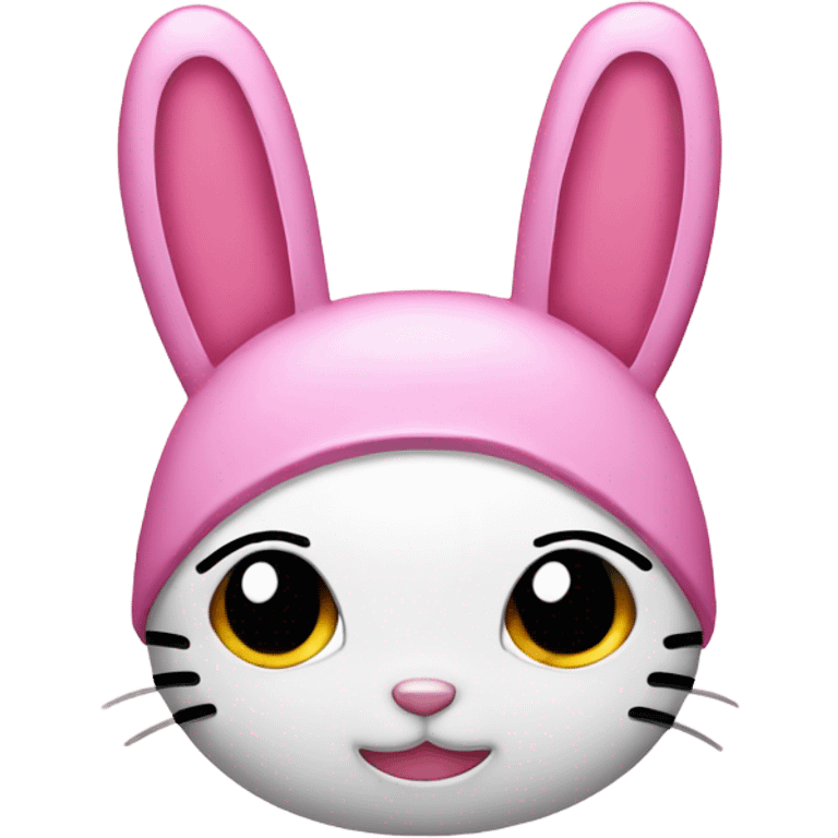 Hello Kitty wearing pink bunny ears  emoji