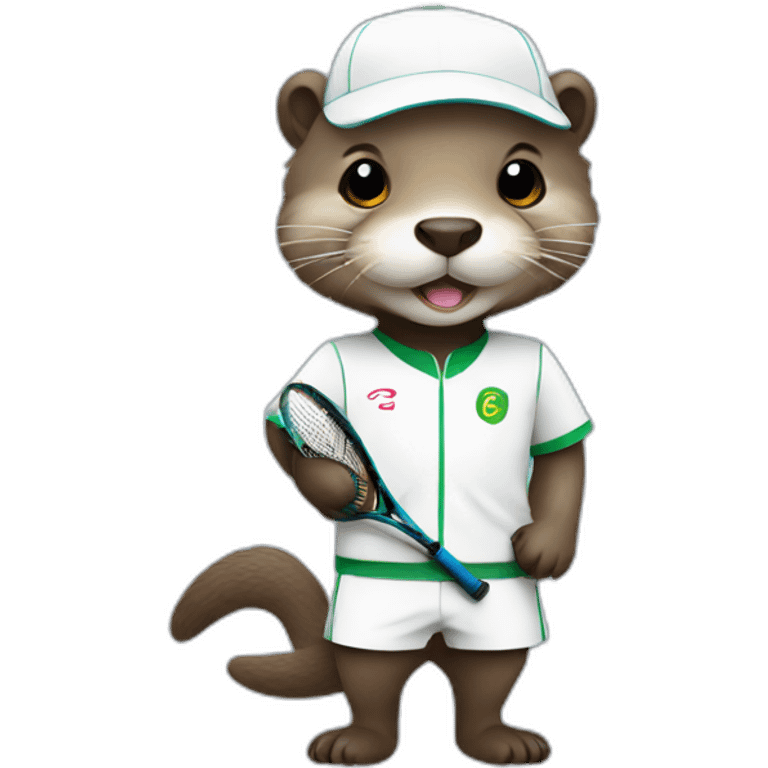 Otter in tennis uniform emoji