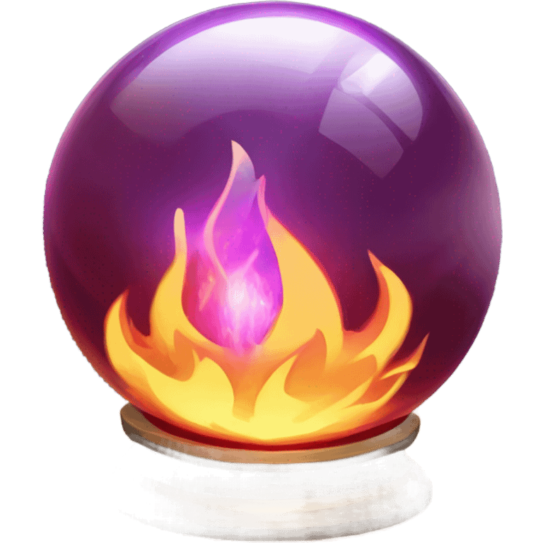 fortune telling ball in fire emoji