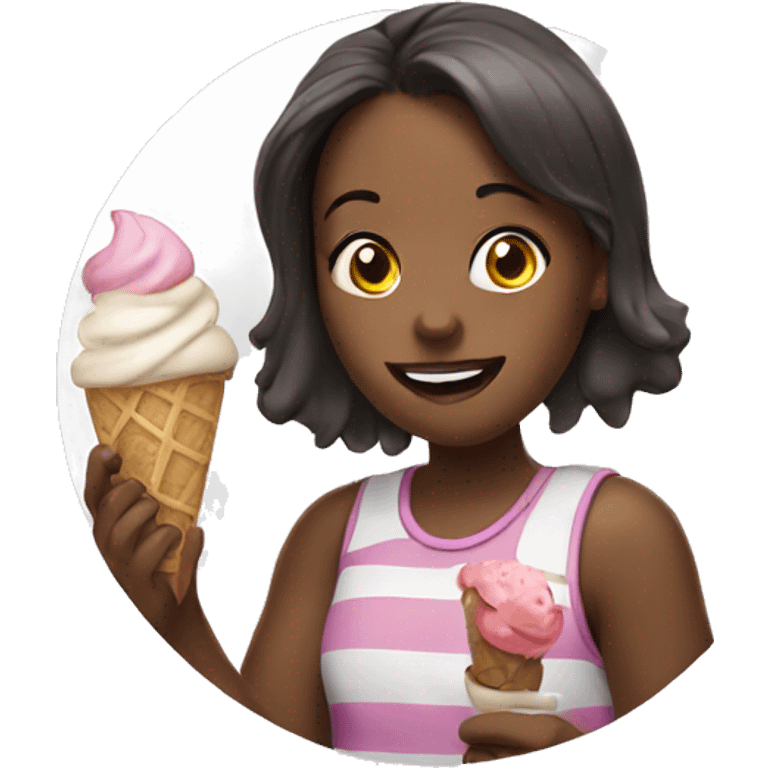 girl eating icecream emoji