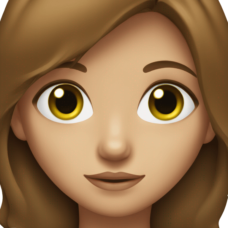 Girl with green eyes and brown hair  emoji