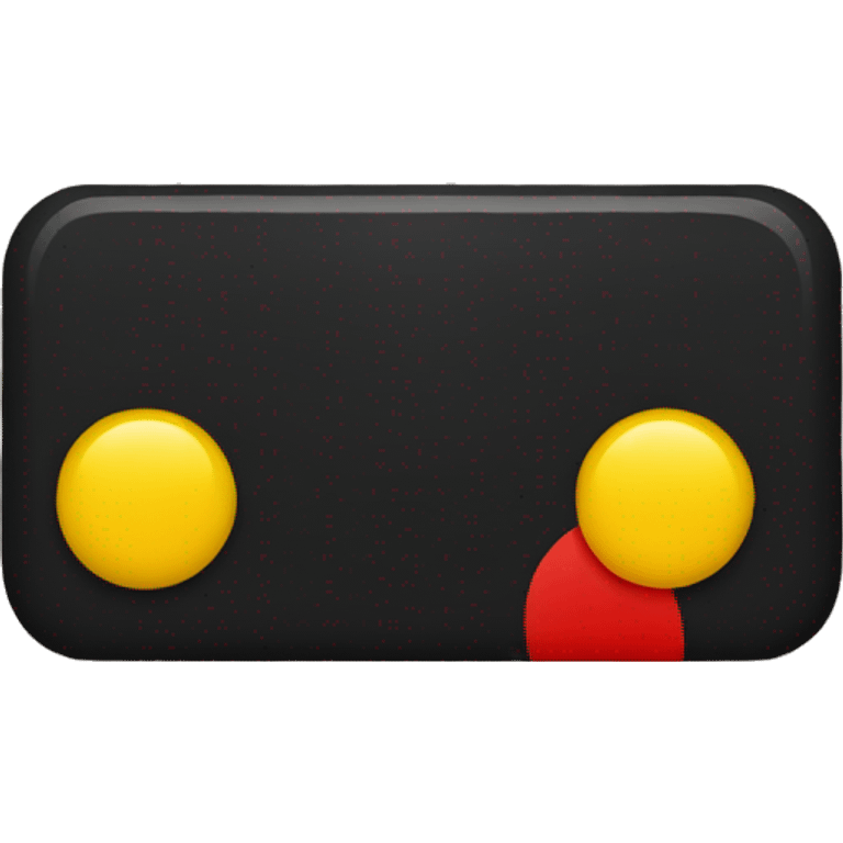 "A black and red rectangle with a medium sized yellow circle in the middle"  emoji