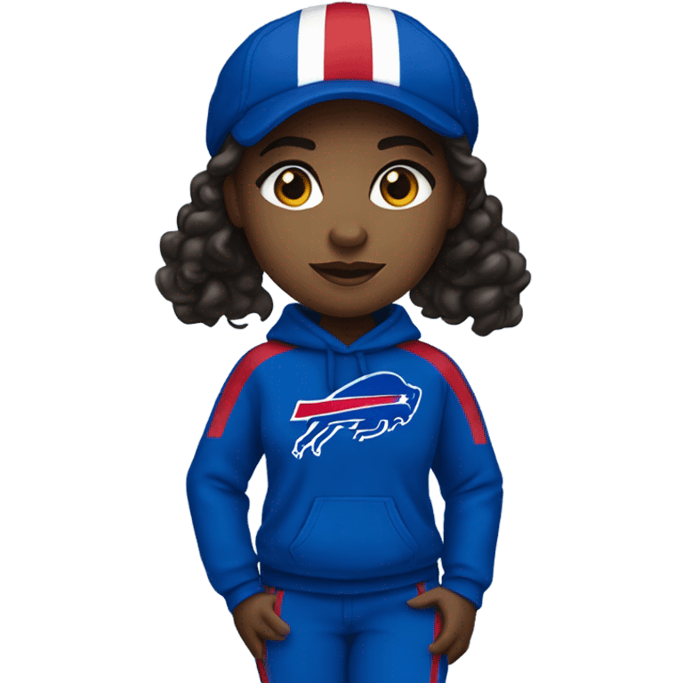 Black girl wearing buffalo bills clothes emoji