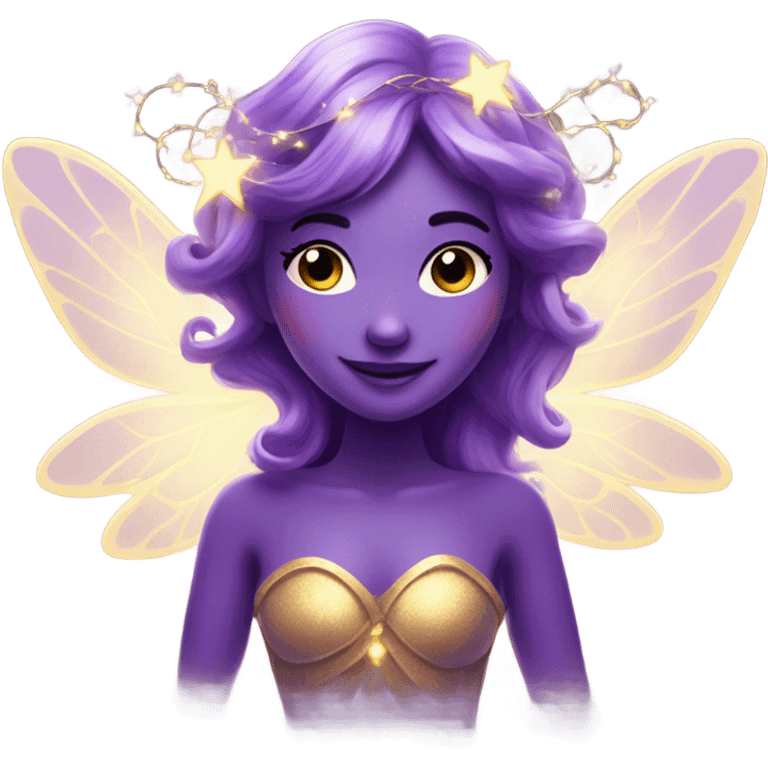 Purple fairy with Christmas lights emoji