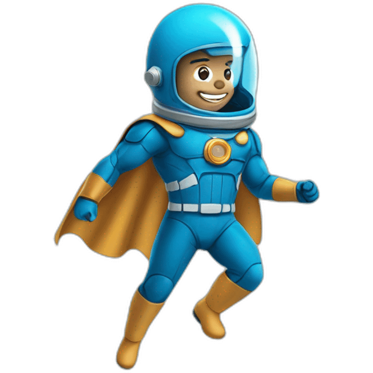 Super hero spaceman in blue emoji