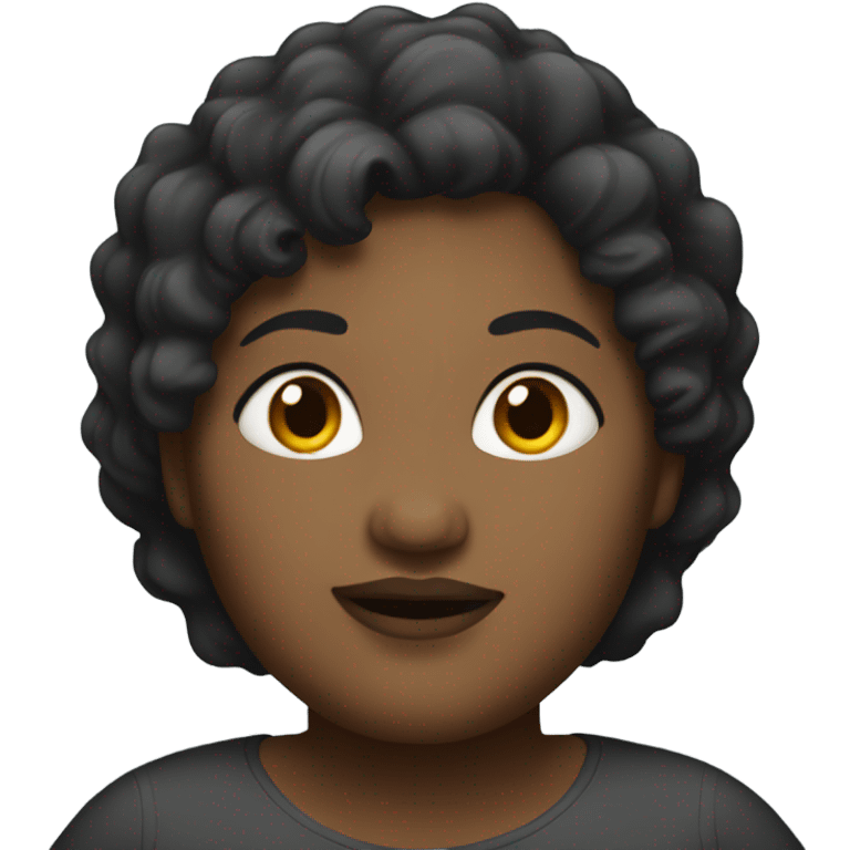 Fat black lady ￼with short hair  emoji