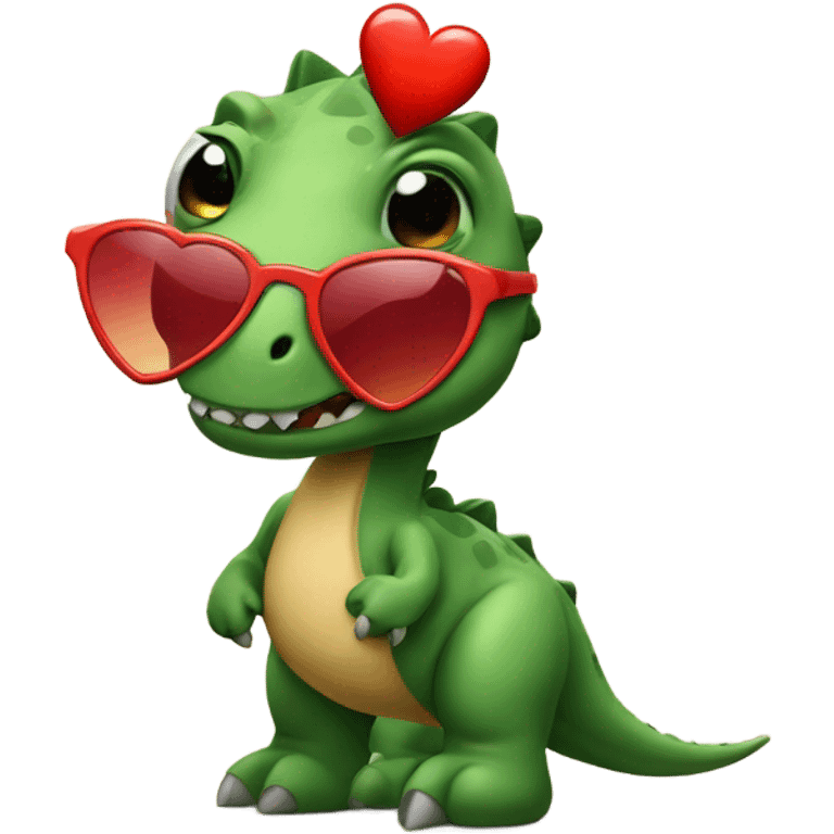 dinosaur with heart sunglasses  emoji