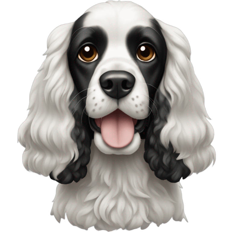 Black and white Cocker spaniel  emoji