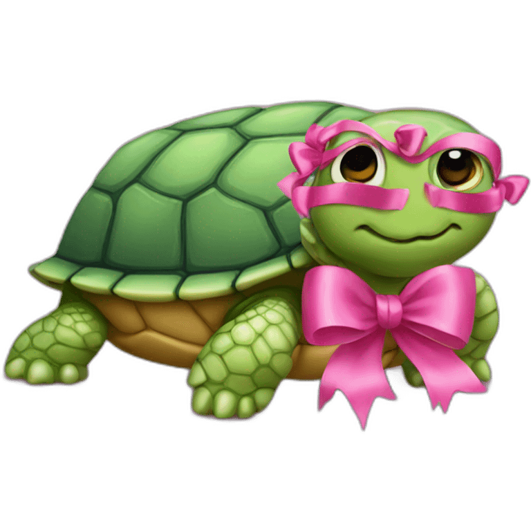 turtle with a pink bow emoji