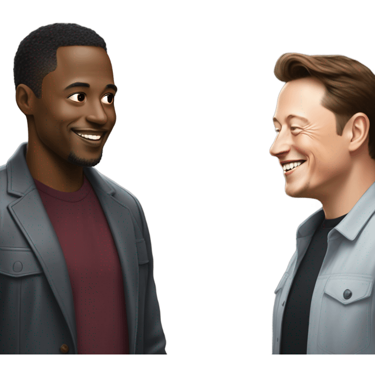 black man with elon musk emoji