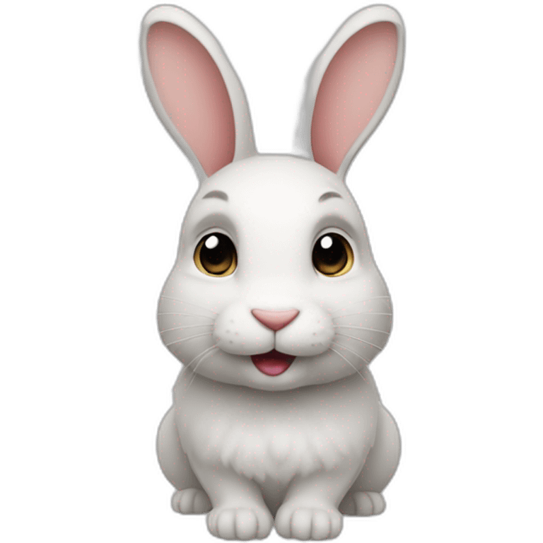 Rabbit with one ear up and one ear down emoji