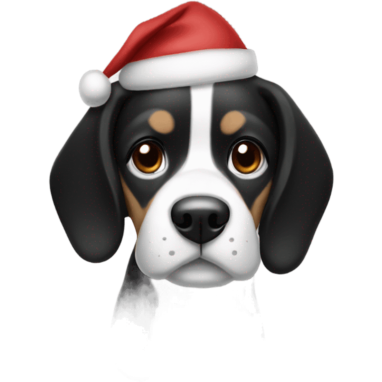 santa black and white beagle dog emoji