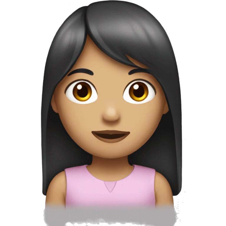 Girl with long black hair and bangs emoji