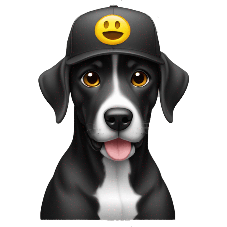 Perro negro con gorra  emoji