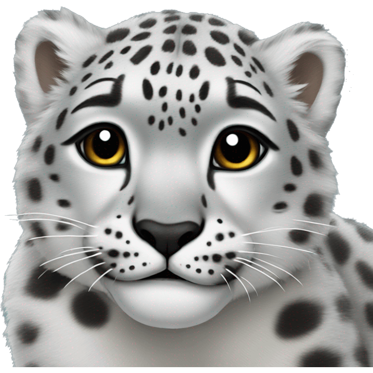 Snow leopard kiss emoji