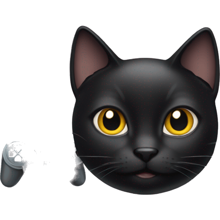 A Black Cat With a psp emoji