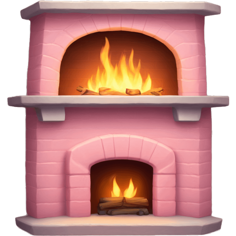 Cozy Winter Pink fireplace emoji