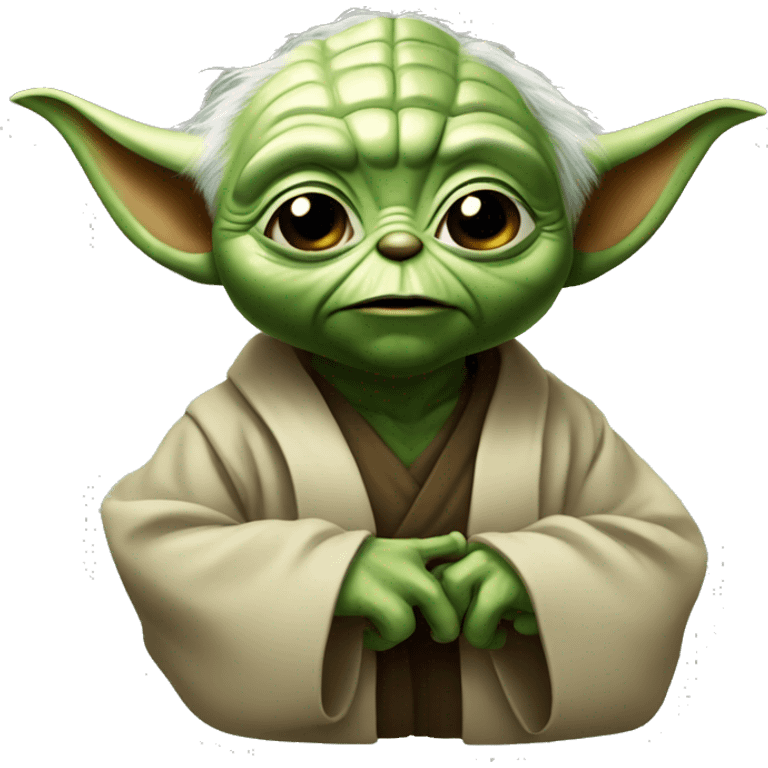 Yoda with tongue out emoji