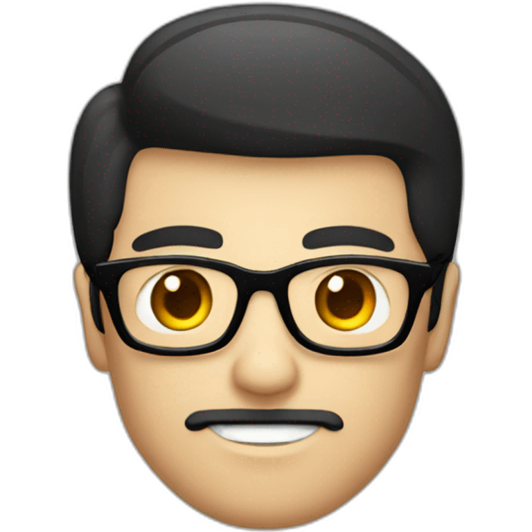 short beard man glasses nerd pixel with black hair and short head hair emoji