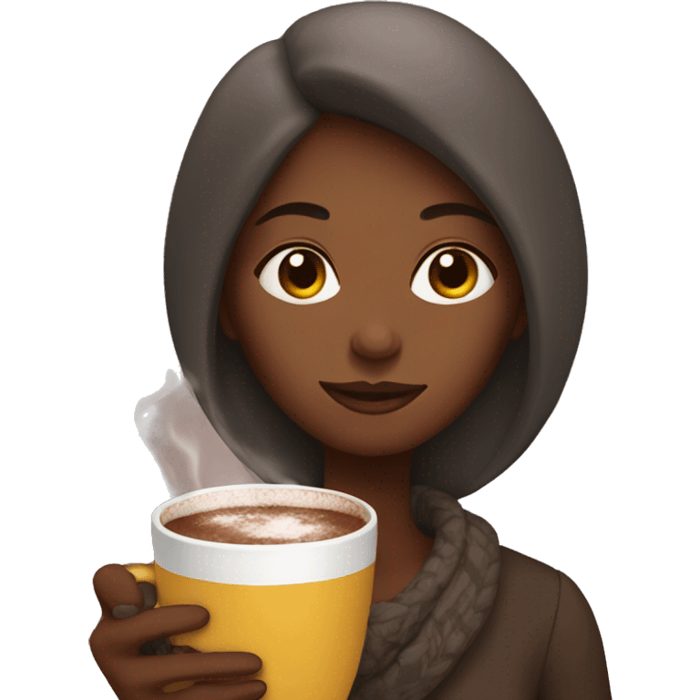 Women with hot chocolate emoji