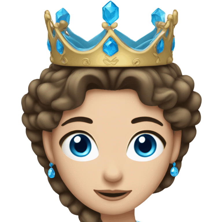 Brunette with blue eyes princess wearing a crown  emoji