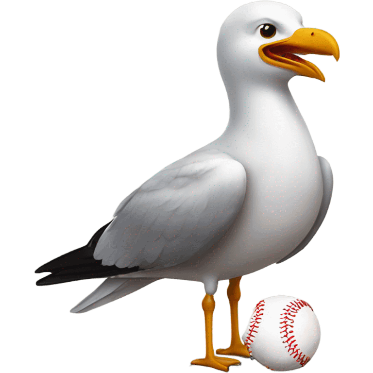 seagull with baseball emoji