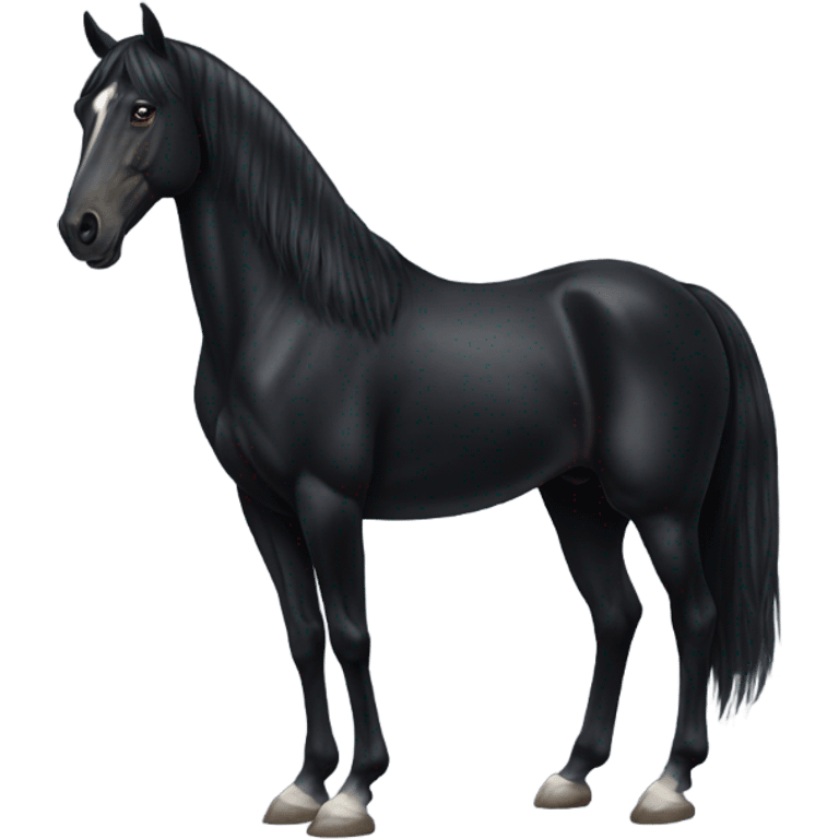 Majestic black horse, full body emoji