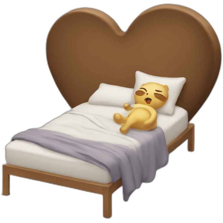 chat dormant sur un coeur emoji