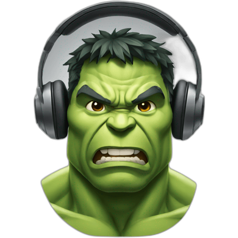 Hulk wearing headphones  emoji