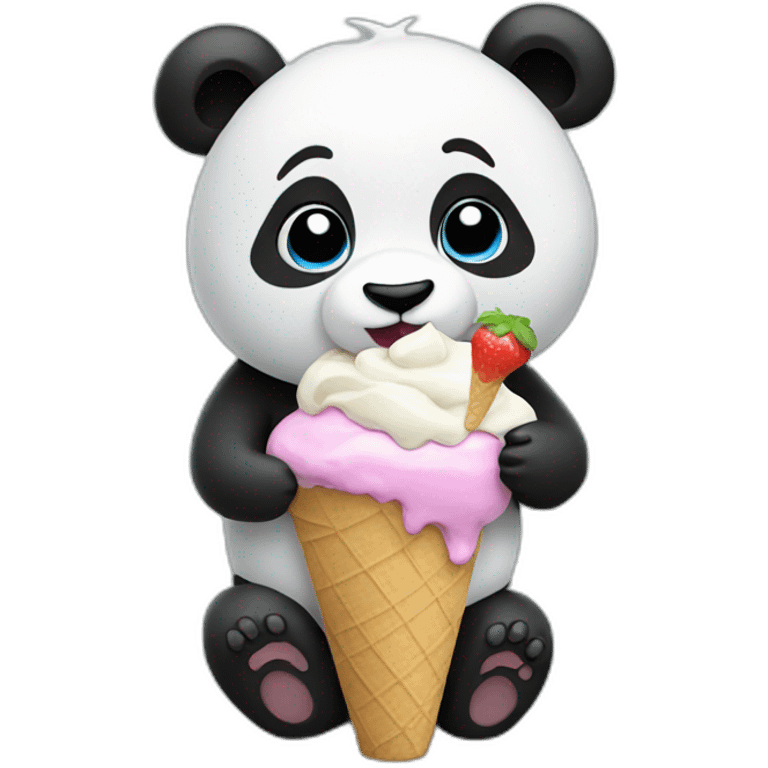 Panda eating ice cream emoji