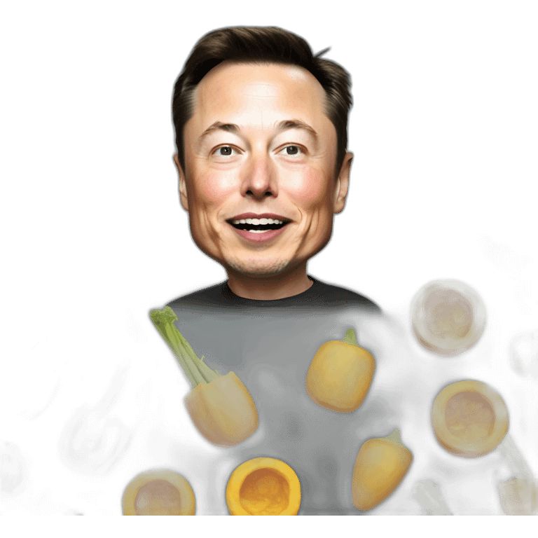 elon musk qui mange une carotte emoji