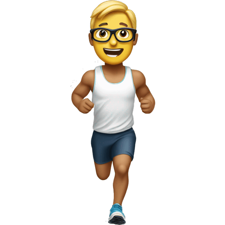 5K running, white, glasses emoji