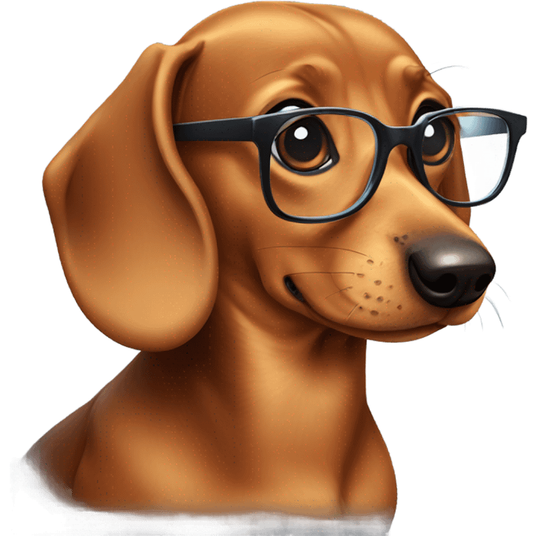 Dachshund with glasses emoji