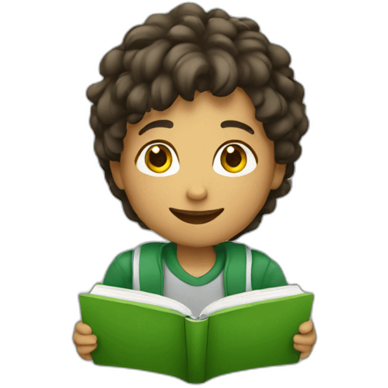 Student with green book emoji