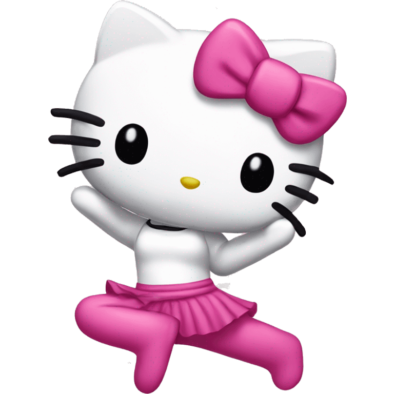 Hello kitty doing a split emoji