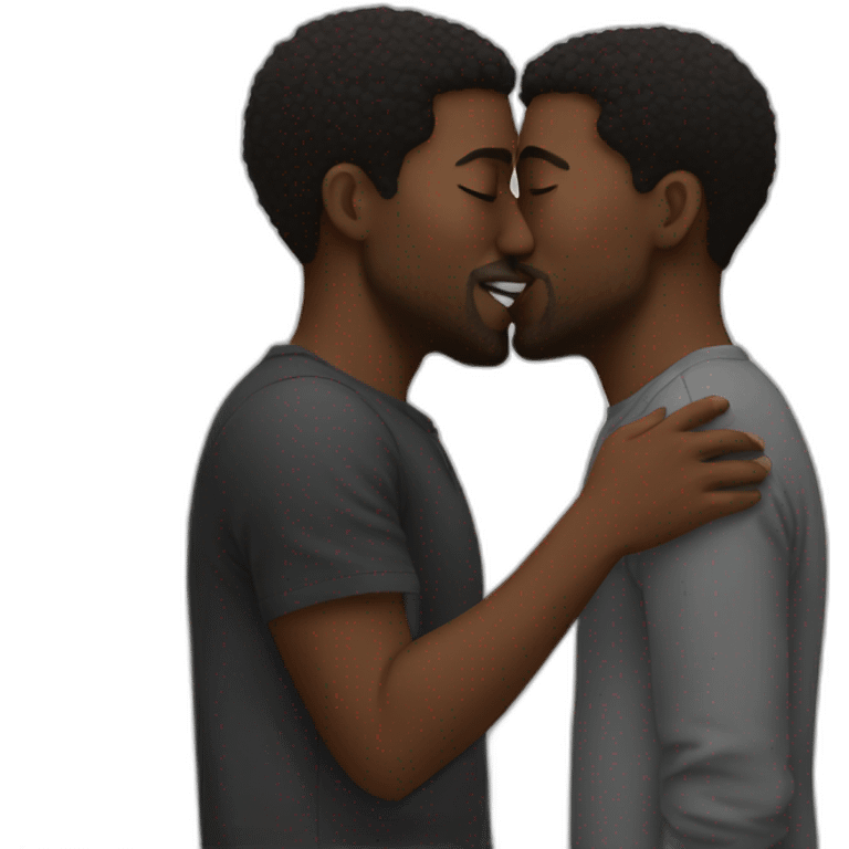 two black men kissing emoji