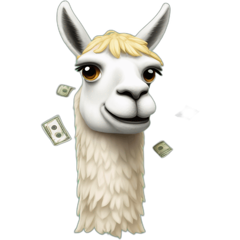 llama with money in the mounth emoji