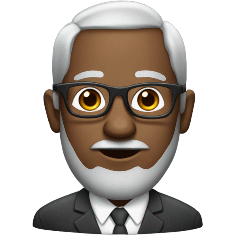 berry sanders with small round face and suit and glasses and buzz cut and small black eyes and small gray beard and small black eyes and wrinkled forehead emoji