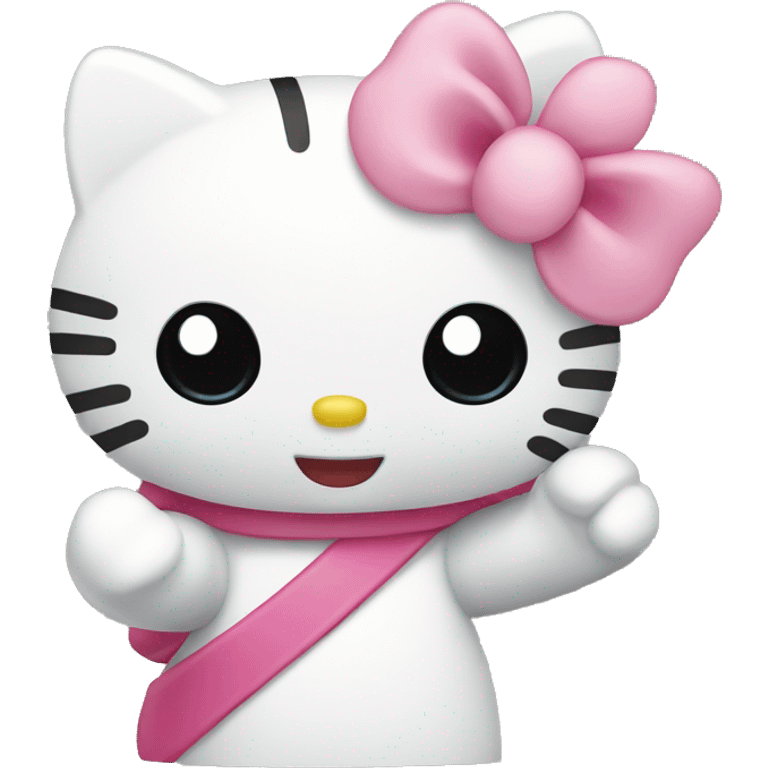 Hello kitty waving emoji