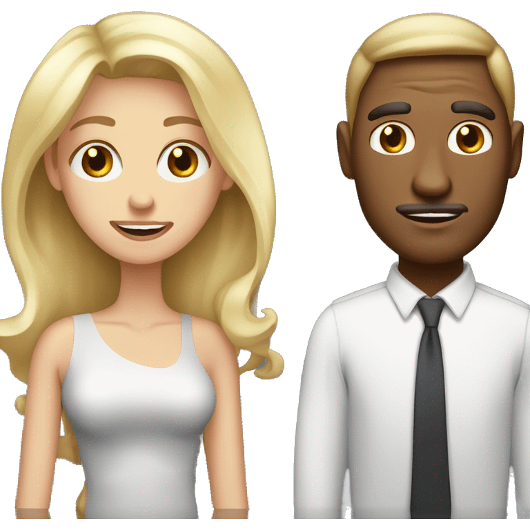 poor ugly skinny brown haired man with beautiful blonde woman  emoji