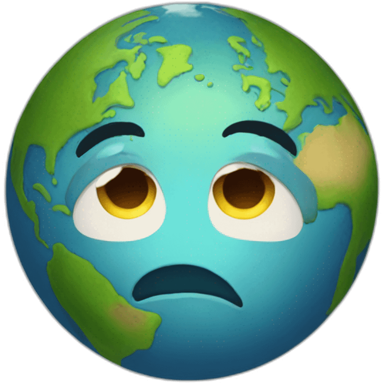 Sad earth emoji