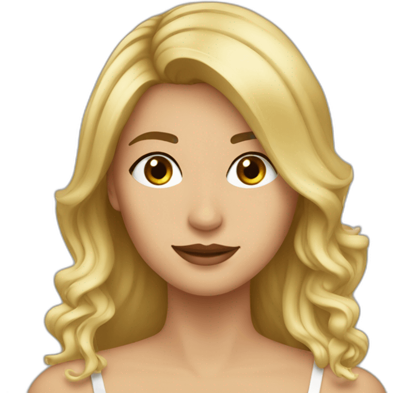 Italienne brune mèche blonde no neck emoji