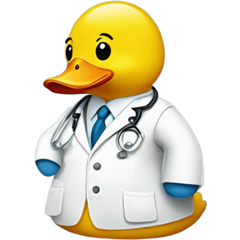 Rubber duck wearing a lab coa emoji