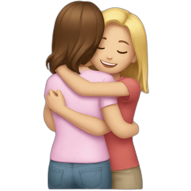 Girls hugging emoji