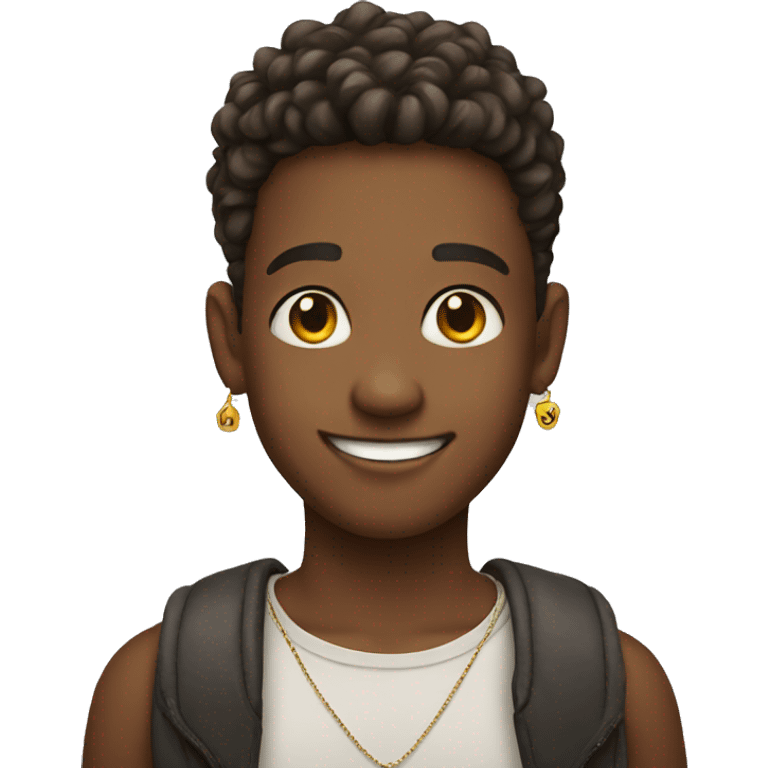 smiling boy with earrings emoji