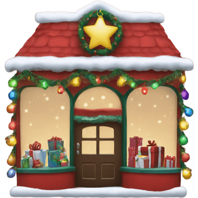 Christmas shop with Christmas lights  emoji