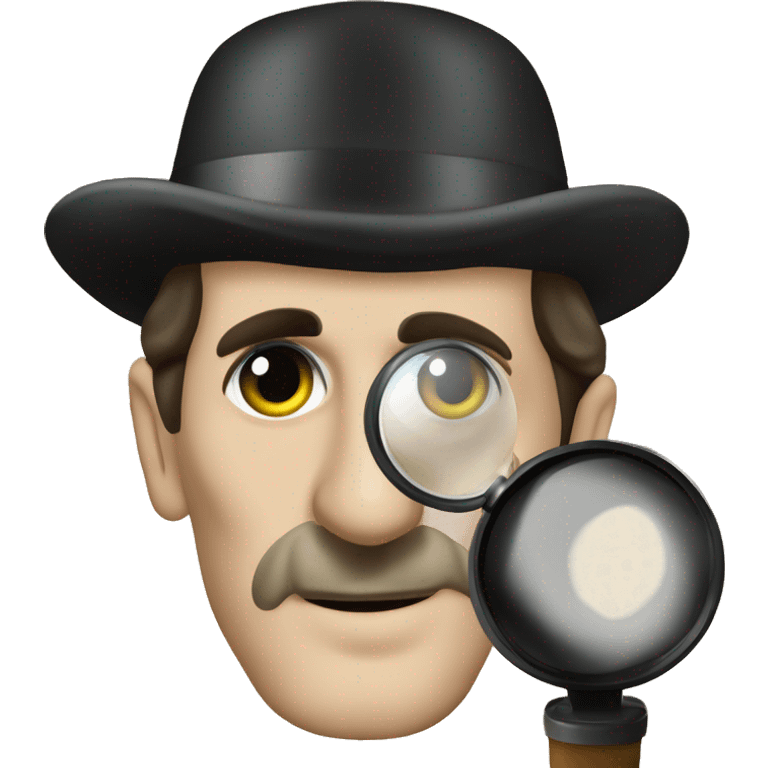 Basil rathbone as Sherlock holmes with deerstalker hat looking through magnifying glass emoji