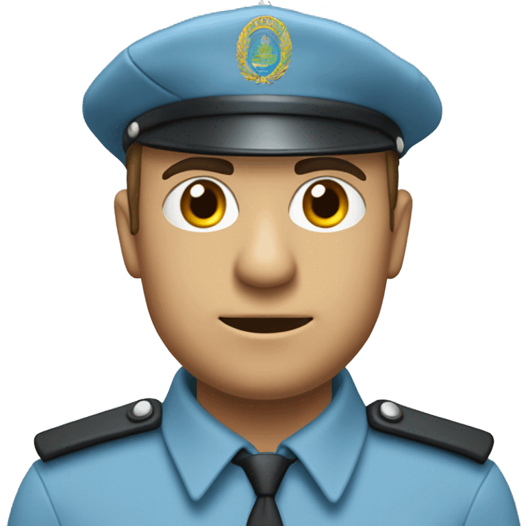 penitentiary policeman dressed in light blue with a light blue beret with flame frieze, and frogs on the neck and the Italian flag emoji