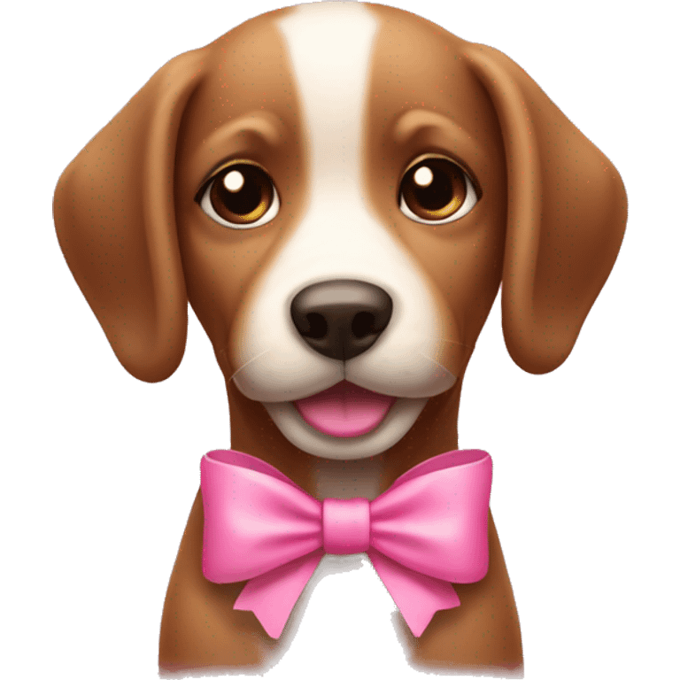 Brown puppy with a pink bow emoji